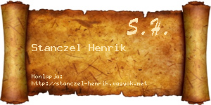 Stanczel Henrik névjegykártya